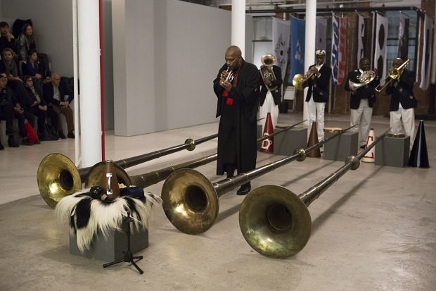 <p><small>Terry Adkins, Blanche Bruce and the Lone Wolf Recital Corps perform "The Last Trumpet" as part of the Performa Biennial 2013. Image courtesy of <a href="http://www.salon94.com/artists/detail/terry-adkins" target="_blank">Salon 94</a>, New York. </small></p>