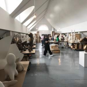 <p>The Arp Foundation showroom in Berlin. (Photo by Shervone Neckles-Ortiz)</p>