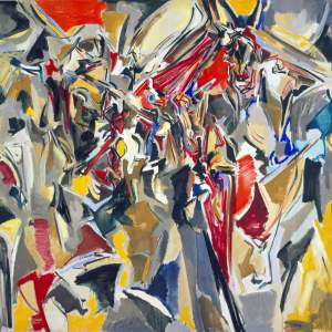 <p><small><em>Untitled</em>, 1951. Oil on canvas, 65 x 69 1/8 inches (165.1 x 175.6 cm). Collection of the Joan Mitchell Foundation, New York. &copy; Estate of Joan Mitchell.</small></p>