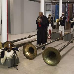 <p><small>Terry Adkins, Blanche Bruce and the Lone Wolf Recital Corps perform "The Last Trumpet" as part of the Performa Biennial 2013. Image courtesy of <a href="http://www.salon94.com/artists/detail/terry-adkins" target="_blank">Salon 94</a>, New York. </small></p>