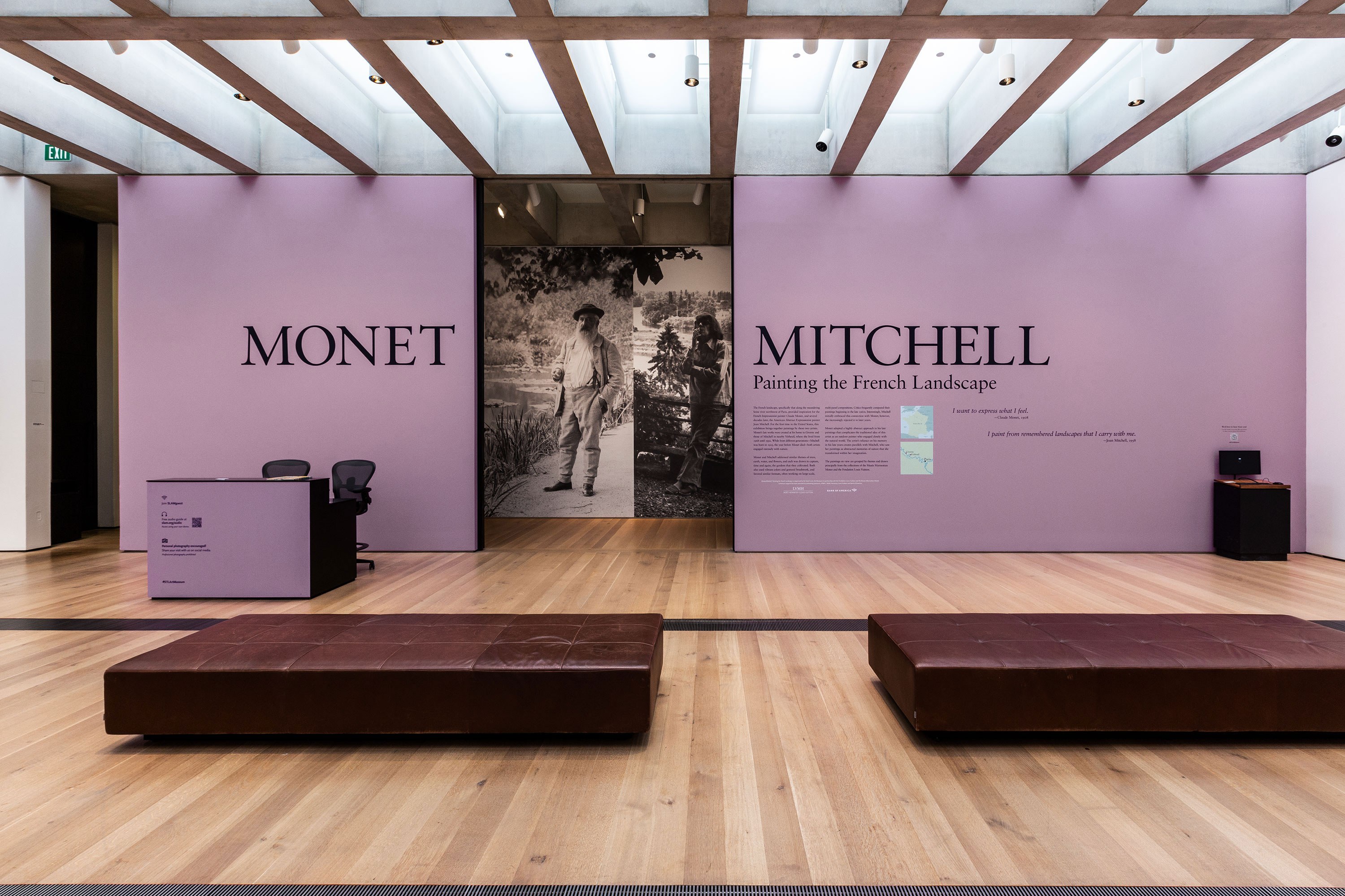 Joan Mitchell reflects Monet's waterlilies in Bois de Boulogne and Barcelo  uses Grisaille in Pantin