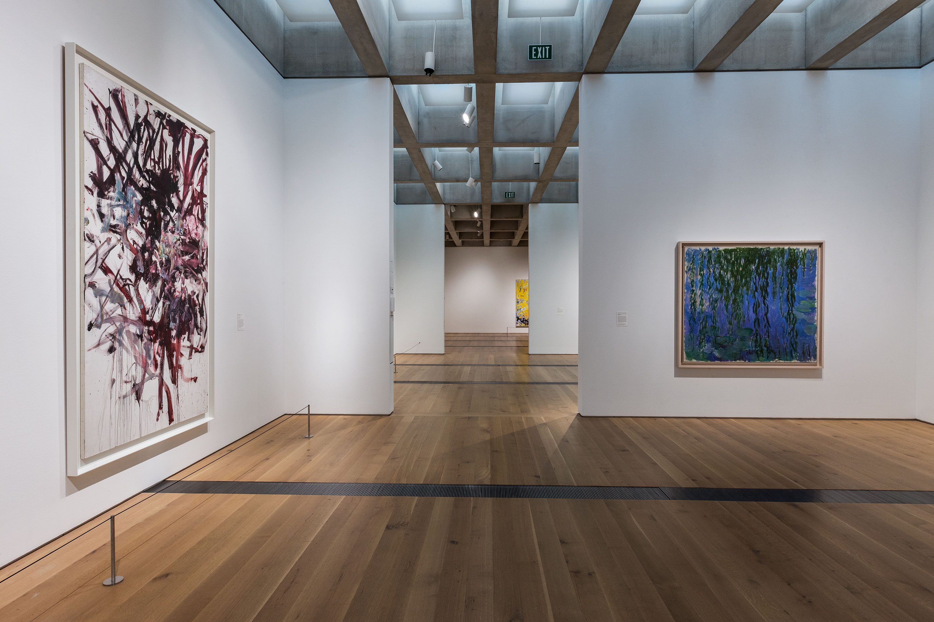 Joan Mitchell reflects Monet's waterlilies in Bois de Boulogne and Barcelo  uses Grisaille in Pantin