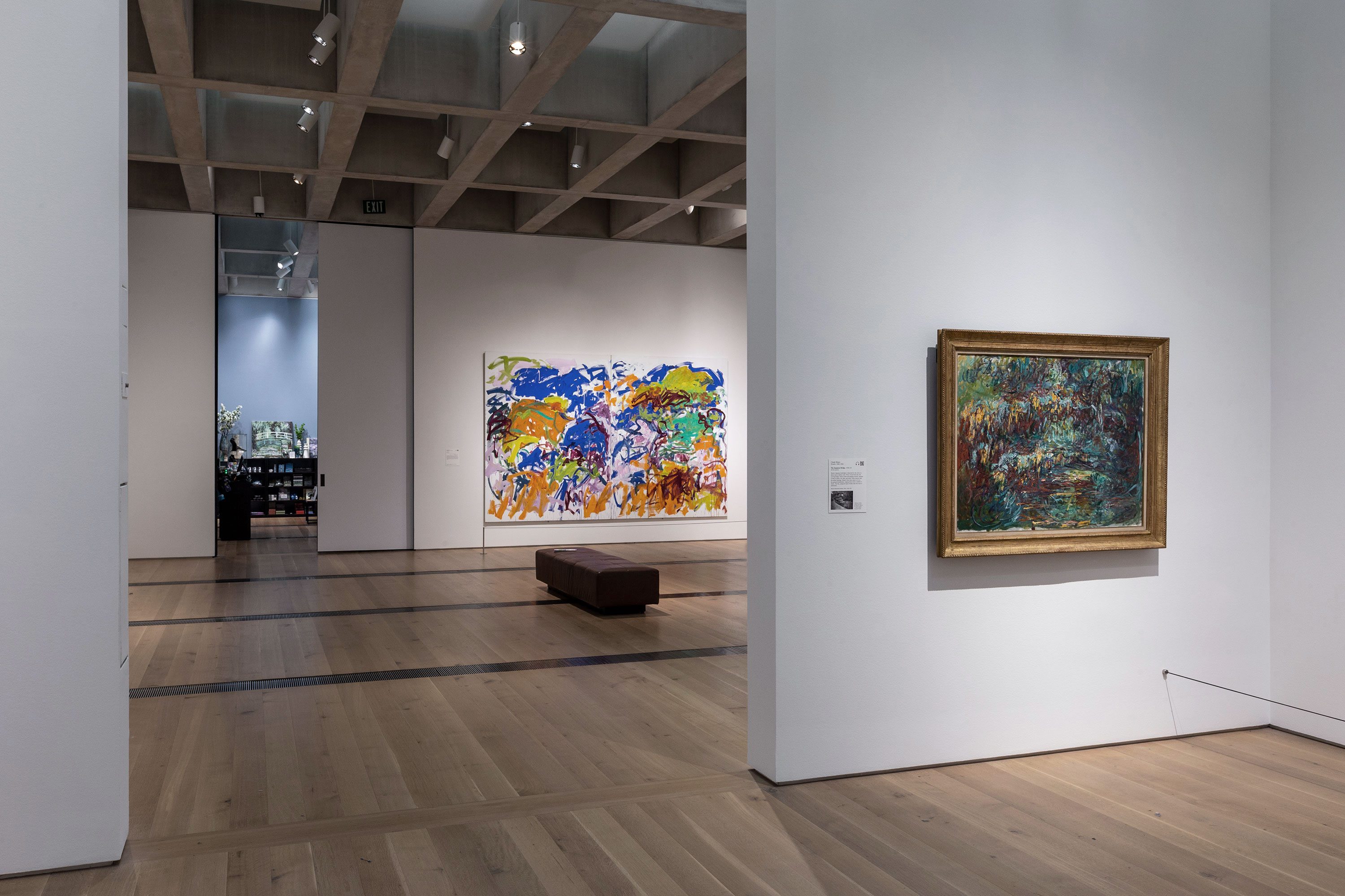 Joan Mitchell reflects Monet's waterlilies in Bois de Boulogne and Barcelo  uses Grisaille in Pantin