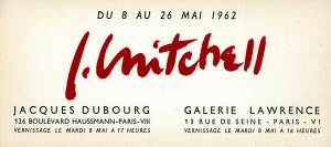 The artist's signature as "l. mitchell" with french invitation text