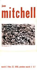 Poster with large text reading "mitchell" and an abstract painting