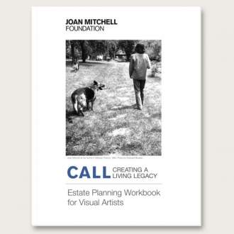 Cover image of the CALL Estate Planning, with the book title and an image of Joan Mitchell.