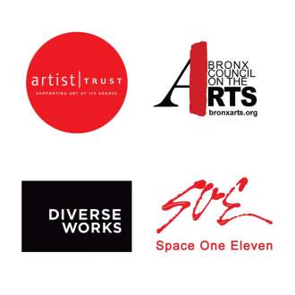 4 logos for organizations, Artist Trust, Bronx Council on the Arts, Diverse Works, and Space One Eleven